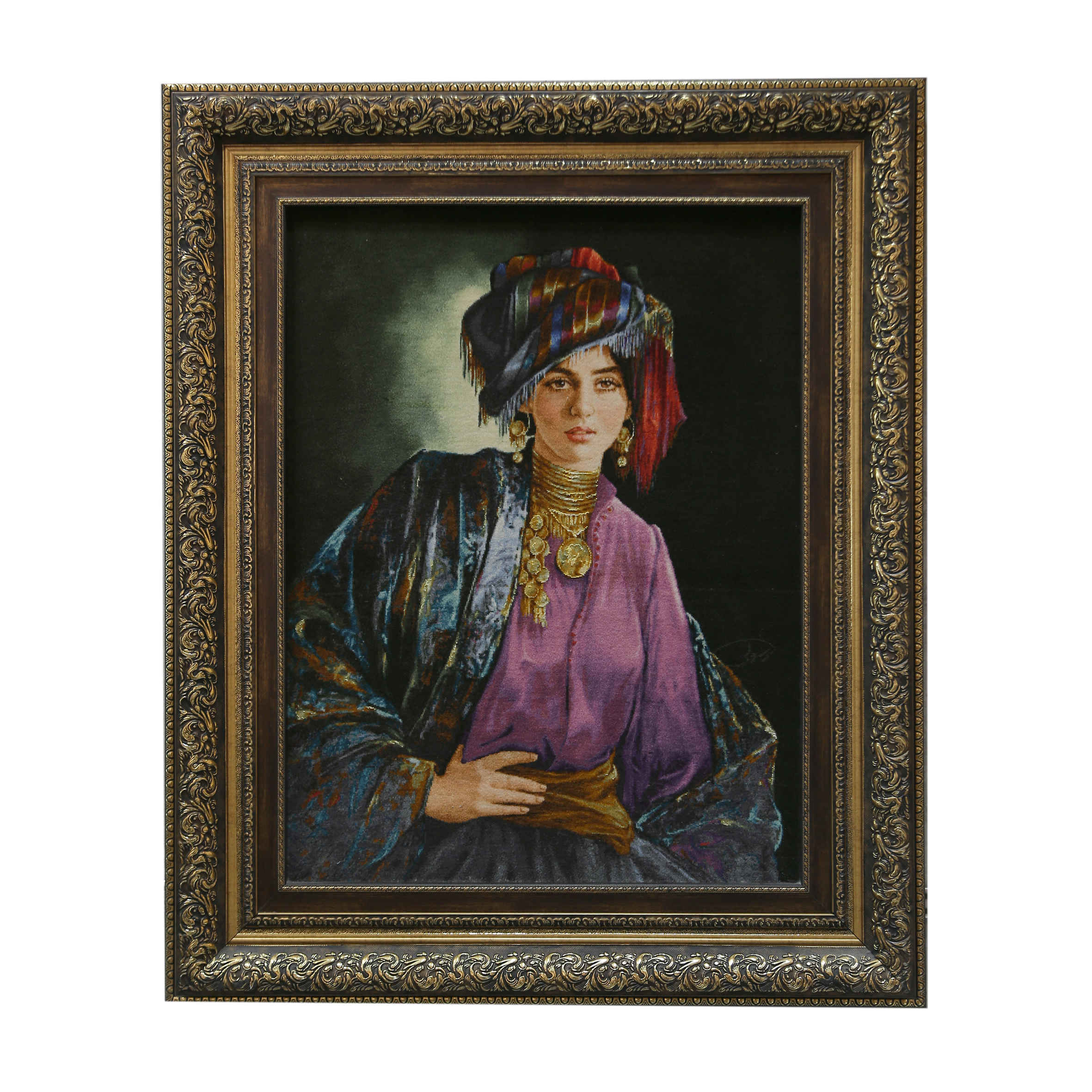 Main image of 手工打结波斯丝质图案地毯——库尔德少女