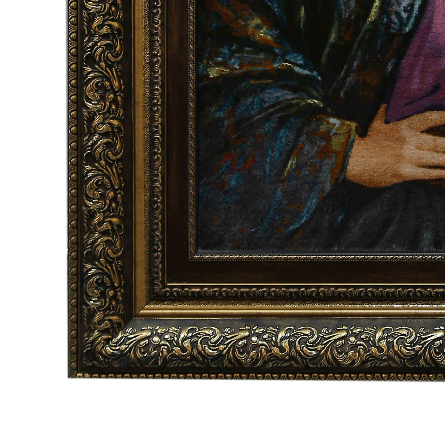 手工打结波斯丝质图案地毯——库尔德少女