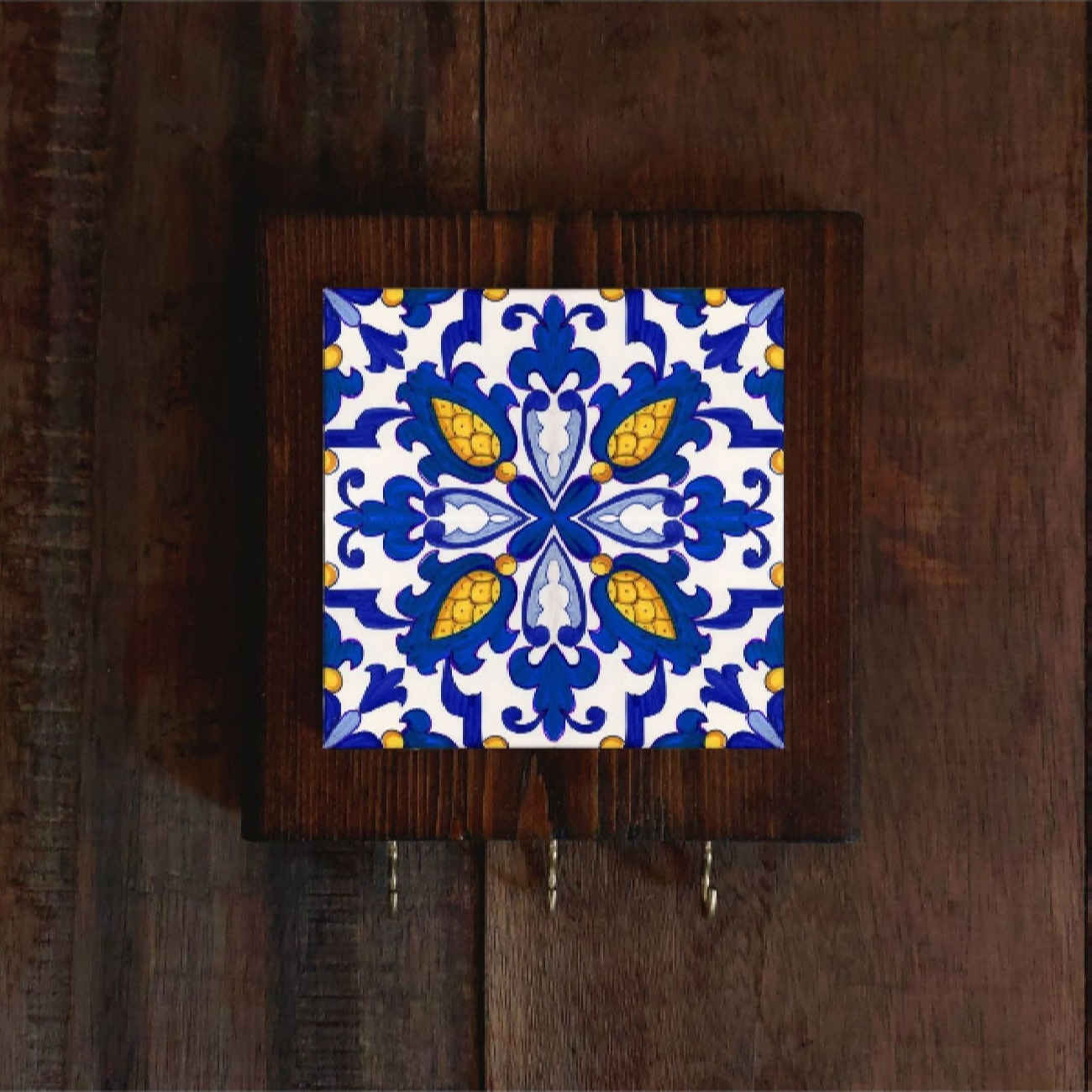 陶瓷墙挂钥匙架——木框设计,钥匙收纳