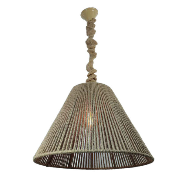 手工编织吸顶灯 – 麻绳吊灯，自然家居装饰