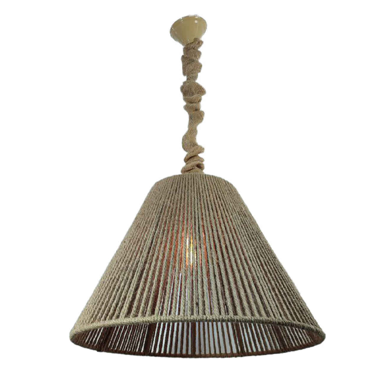 Main image of 手工编织吸顶灯 – 麻绳吊灯，自然家居装饰