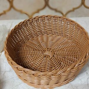 棕色质朴风格手工编织柳条篮 – 小空间收纳首选