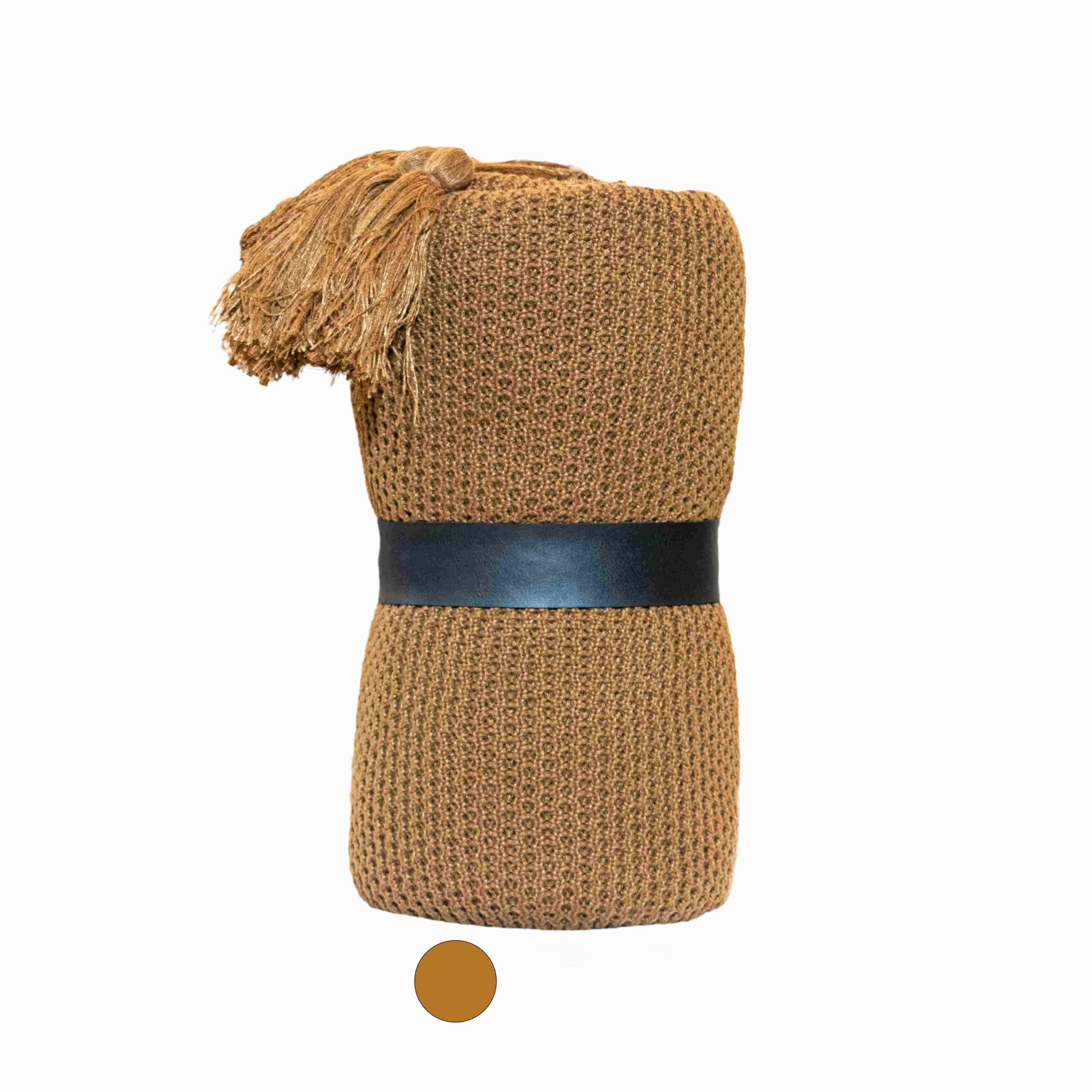 客厅针织沙发毯 – 适合全年使用