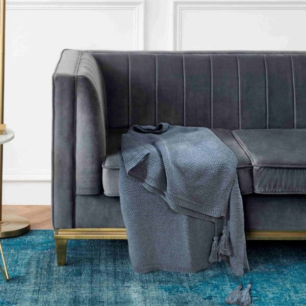 客厅针织沙发毯 – 适合全年使用