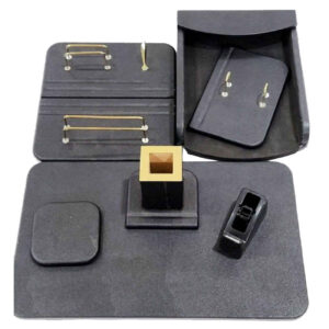 皮革办公桌面收纳套装 – 办公配件（8件）