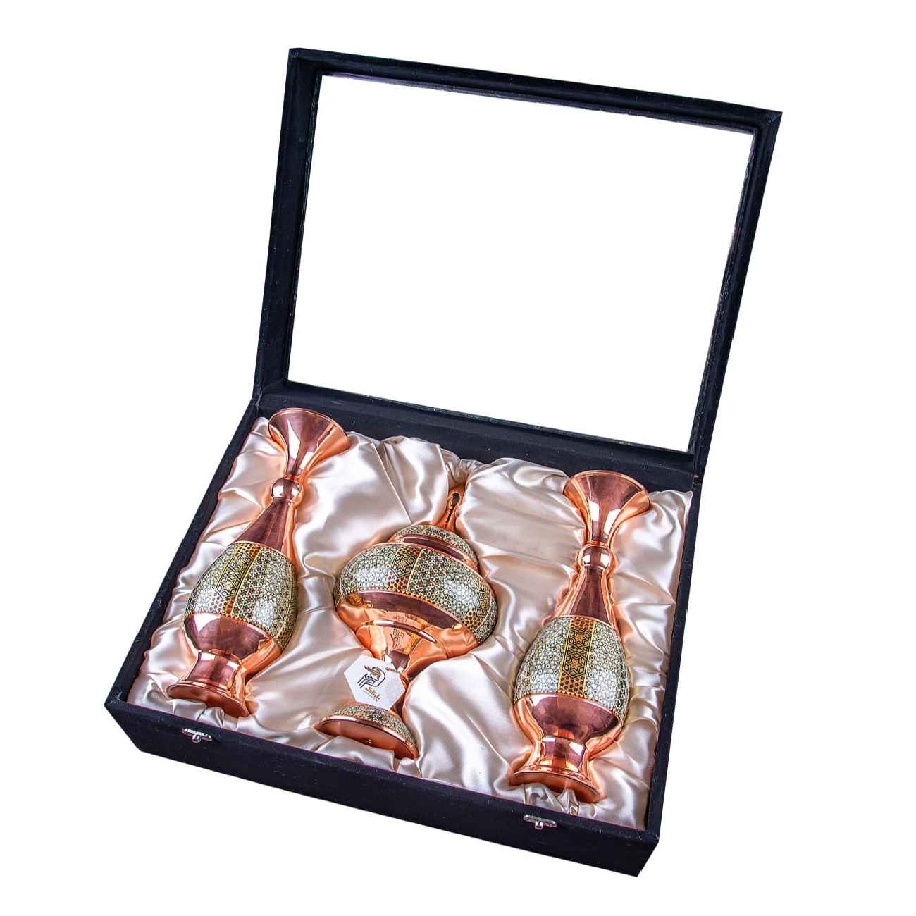 Main image of 波斯Khatamkari礼品套装——三件套镶嵌工艺花瓶与巧克力碗