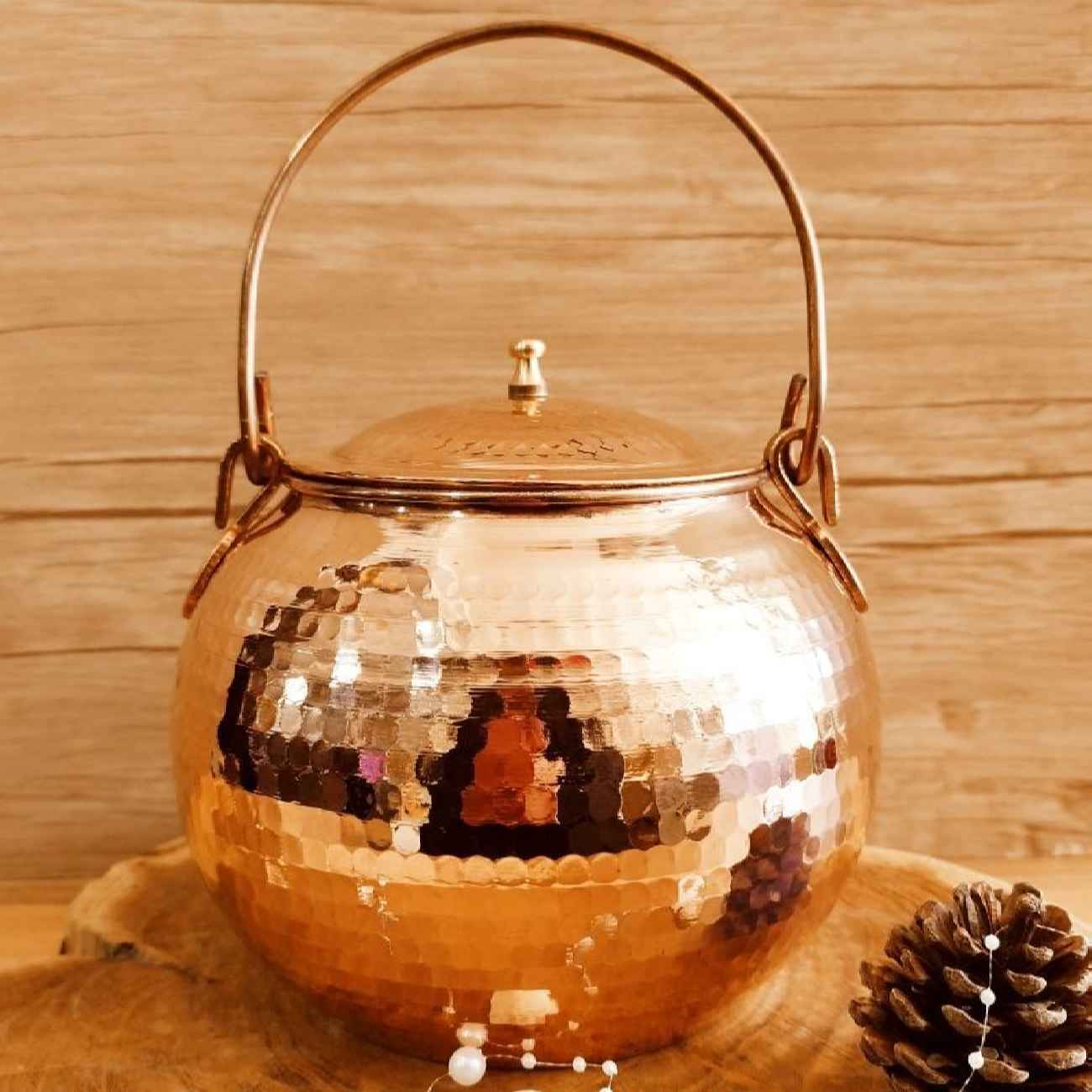 波斯铜 Abgoosht 锅带盖 – 烹饪用，9114型号