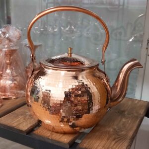 波斯铜茶壶 – 耐用炉灶用，传统锤纹 Jihan