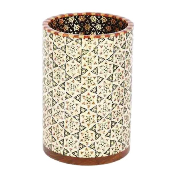 精工打造 – 波斯 Khatam Kari 木质桌面笔筒