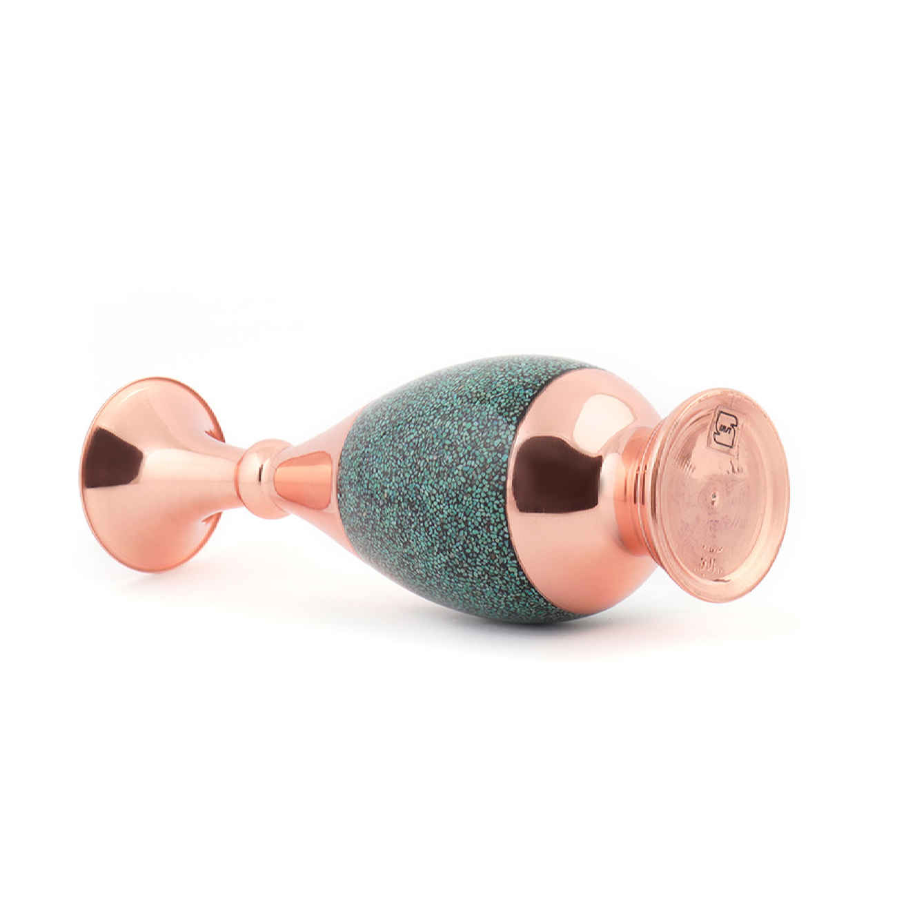 波斯镶嵌绿松石铜花瓶 – 伊朗精美艺术