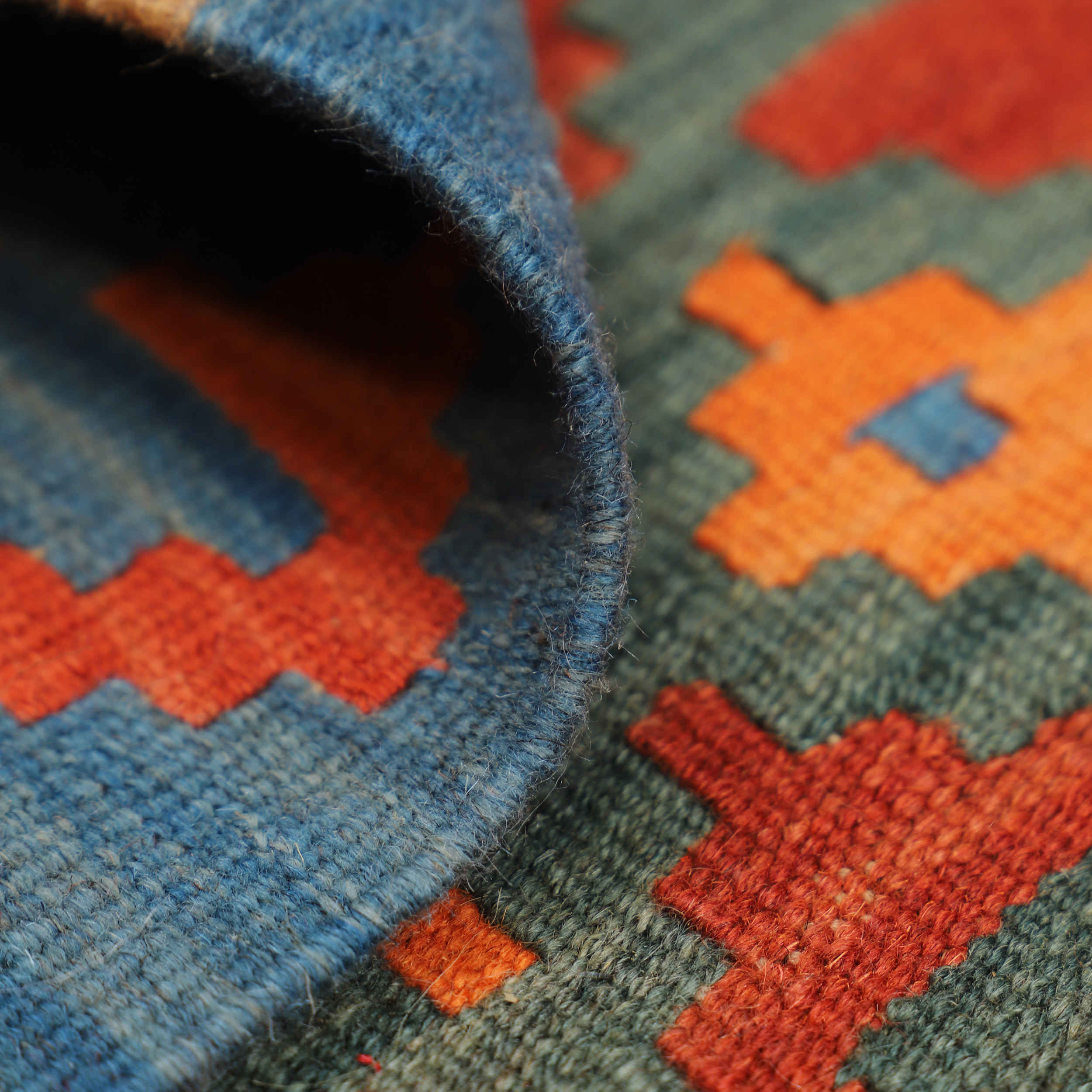 波斯吉里姆长条地毯 羊毛地毯 正宗手工编织 Fars Qashqai 图案