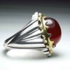 Thumbnail 4: 波斯男士银戒指 – 配有来自霍拉桑的红玛瑙石