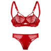 Thumbnail 2: 红色蕾丝文胸与内裤套装 – 大胆美丽，浪漫内衣