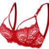 Thumbnail 3: 红色蕾丝文胸与内裤套装 – 大胆美丽，浪漫内衣