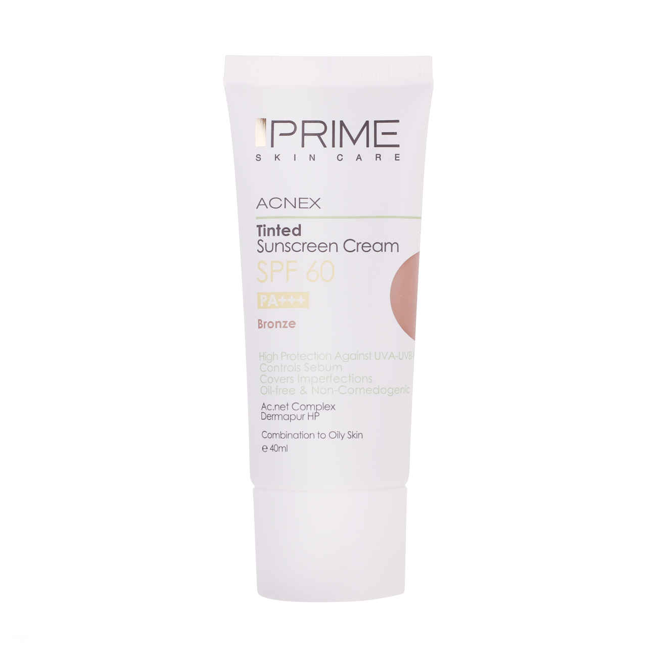 油性肤质防晒霜 – Prime SPF60 青铜色，抗痘，UVA/UVB防护（2支装）