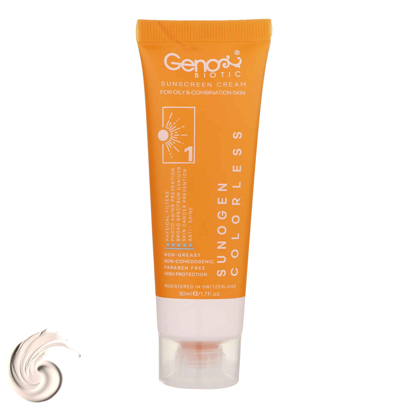 Main image of 油性及混合性肤质防晒霜 – Geno Biotic SPF50 无色保湿（2支装）