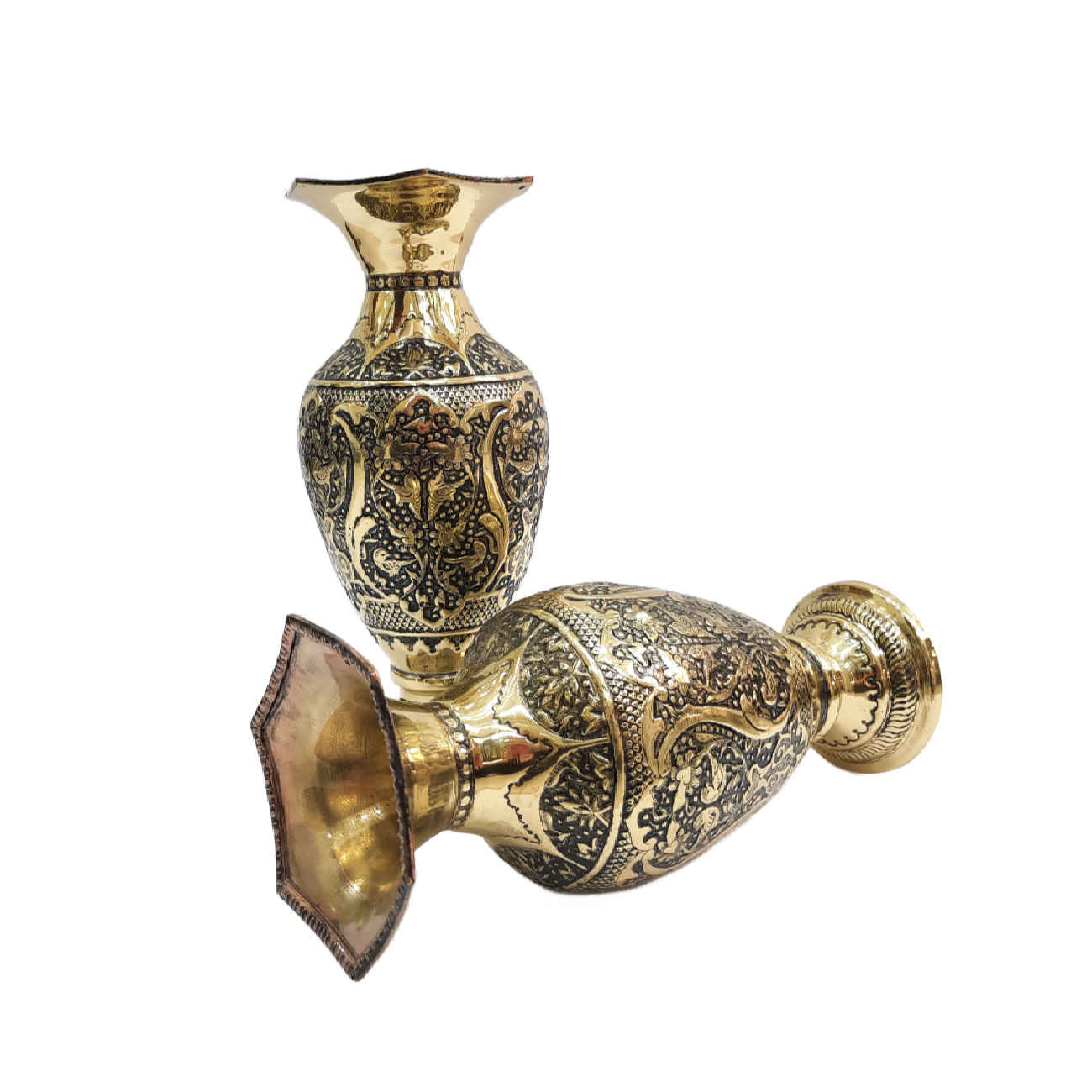 传统手工华丽黄铜花瓶 – 家居装饰