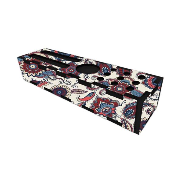 花卉简约 – 传统白色木质办公收纳笔筒