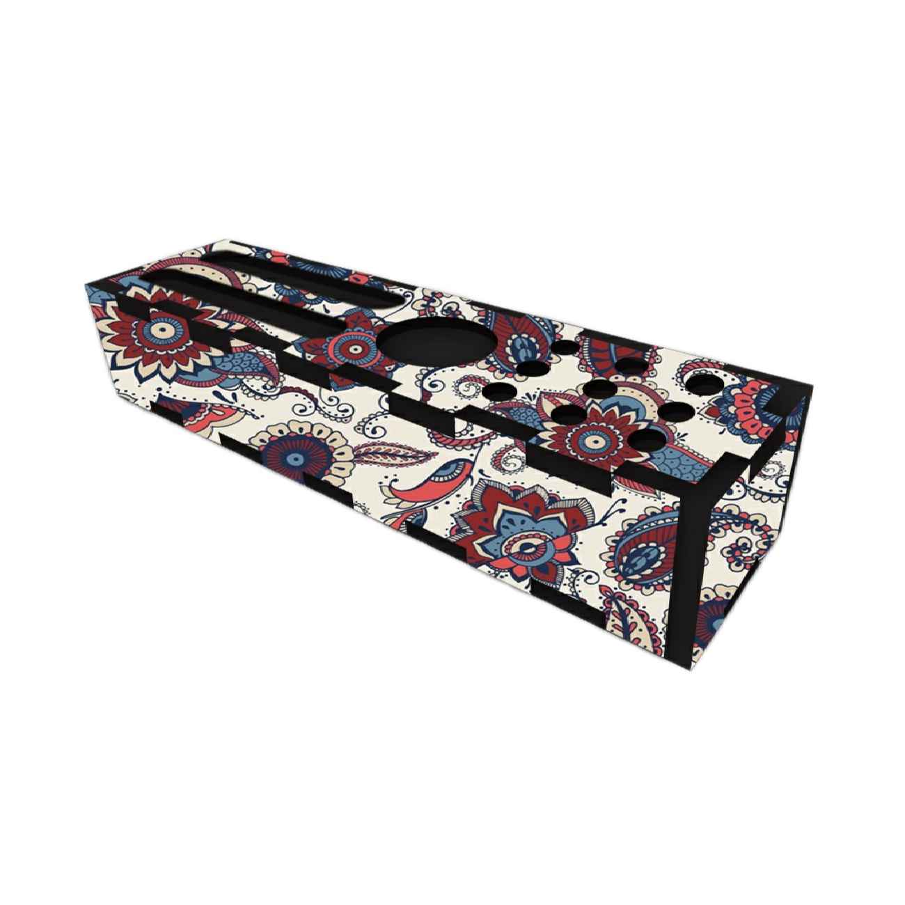 Main image of 花卉简约 – 传统白色木质办公收纳笔筒