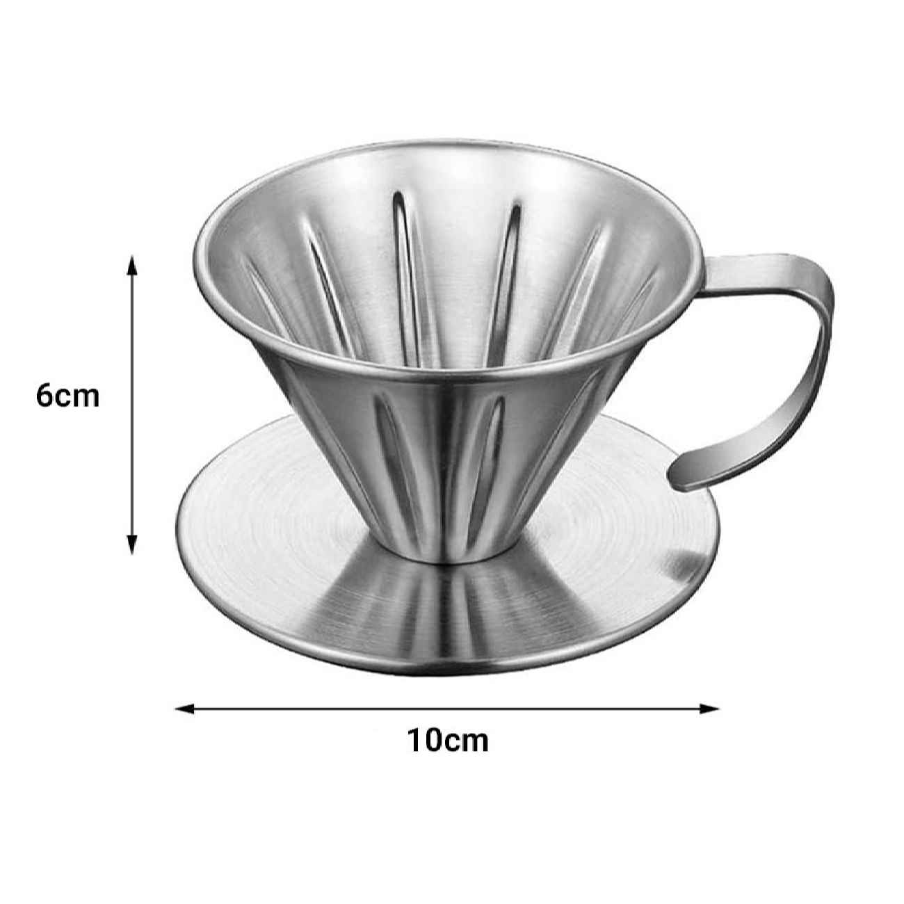 V60手冲咖啡器 – 便携不锈钢精准手冲壶