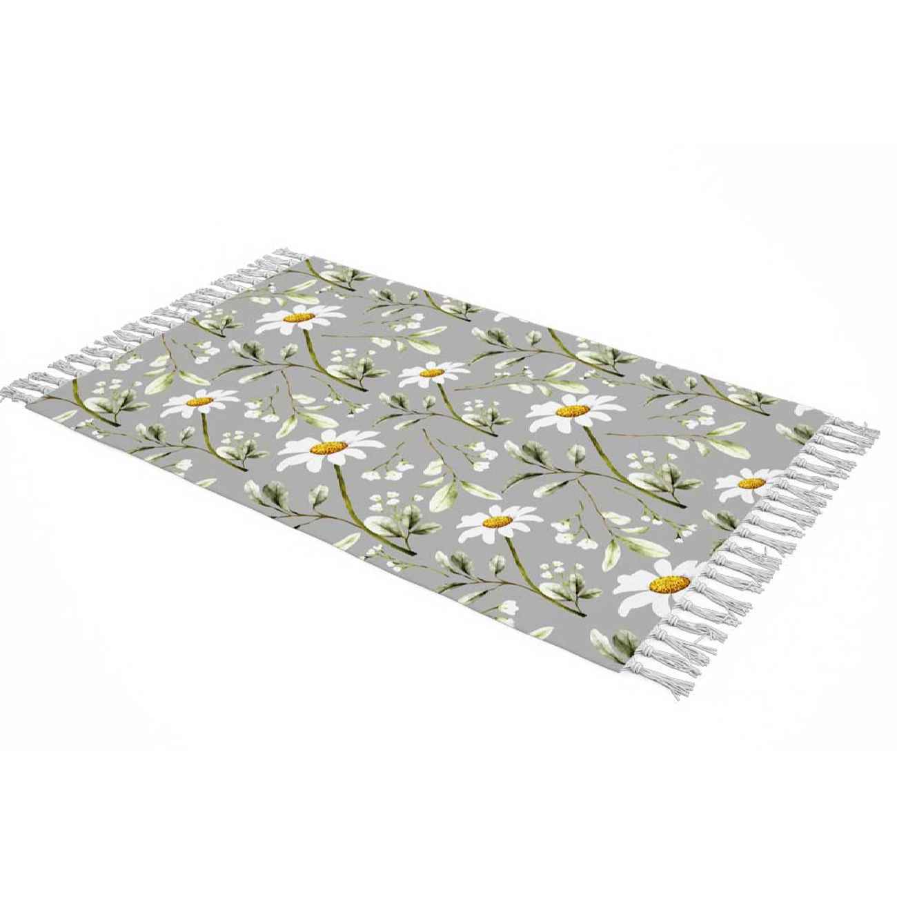 Main image of 天鹅绒沙发毯 – 洋甘菊图案，完美家居装饰