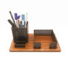 Thumbnail 2: 木质办公桌面收纳 – 办公用品（棕色）