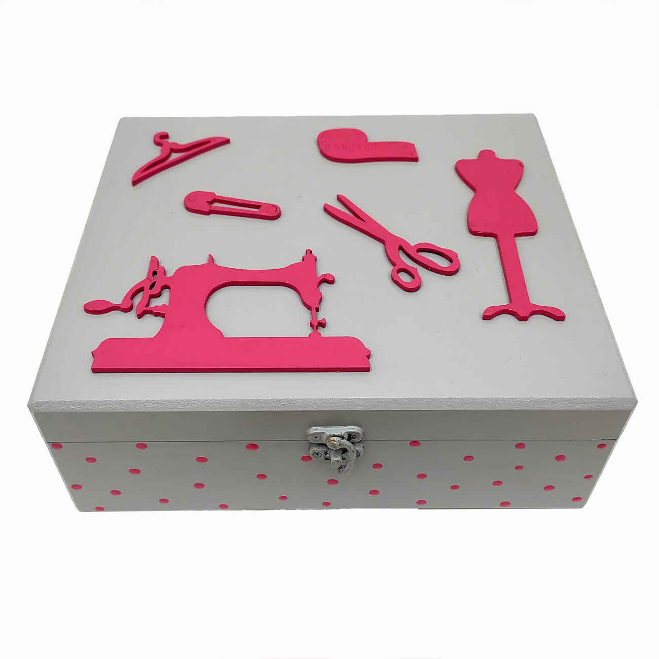 Main image of 粉色木质缝纫盒——裁缝最佳收纳解决方案