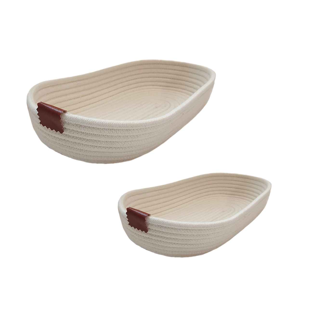 Main image of 刺绣编织篮 – 椭圆设计，适合面包与蔬菜（2件装）