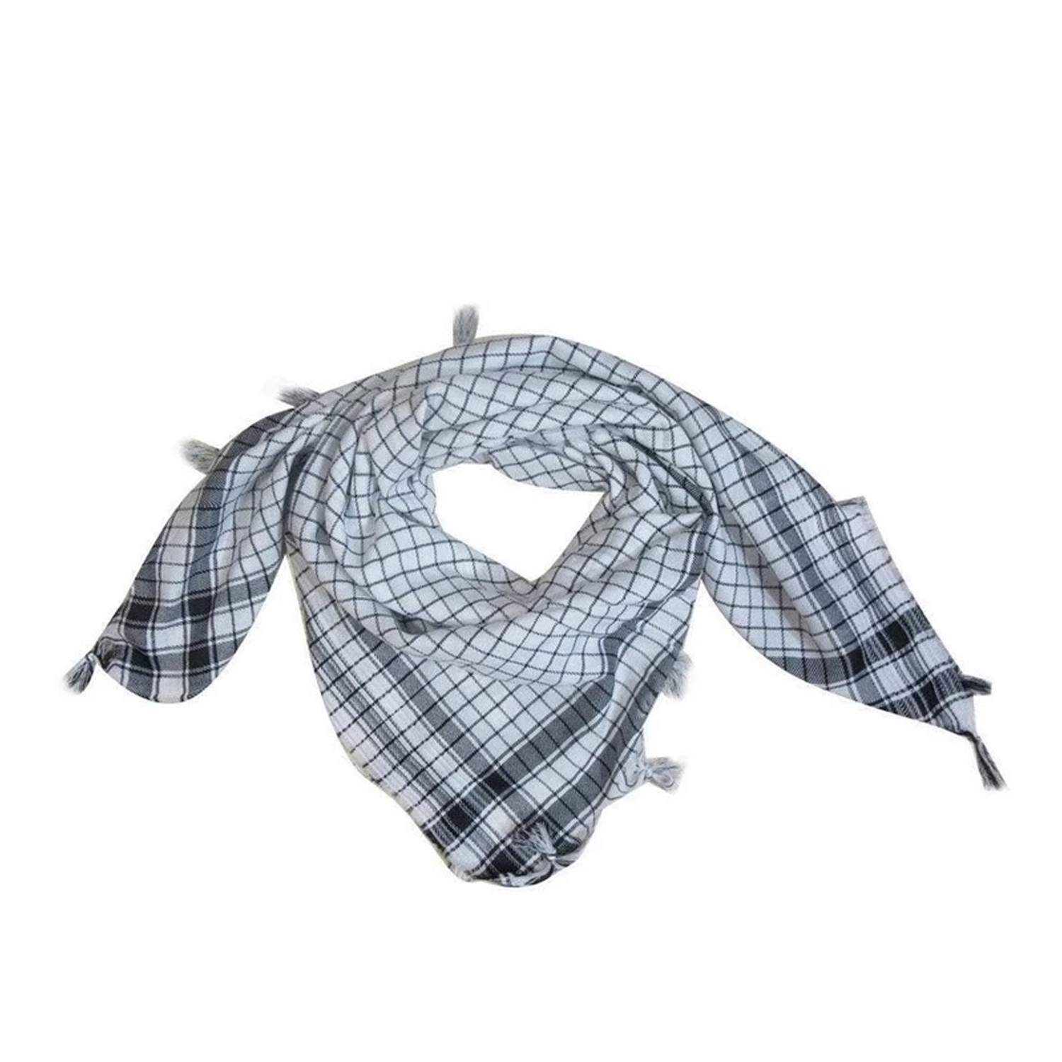 Main image of 棉与丝混纺卡菲耶（Keffiyeh） – 优雅格纹阿拉伯围巾，男女皆宜