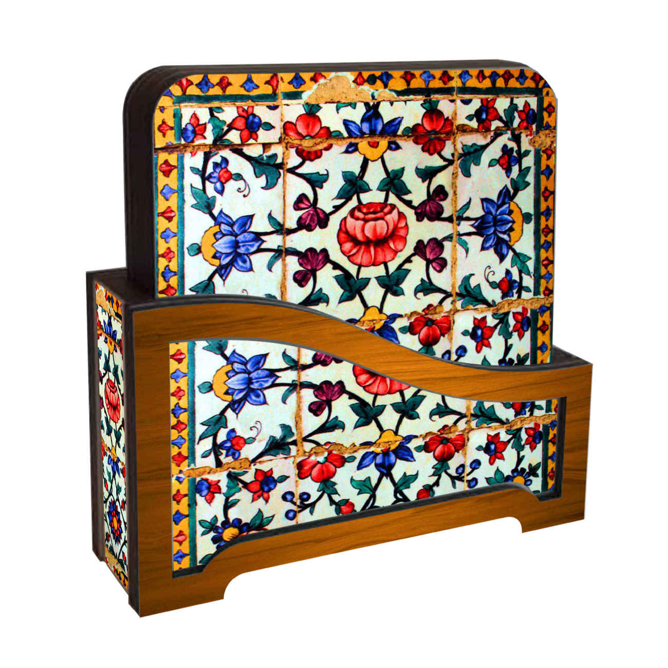 Main image of 艺术杯垫套装 – 瓷砖款花卉设计 (6件装)