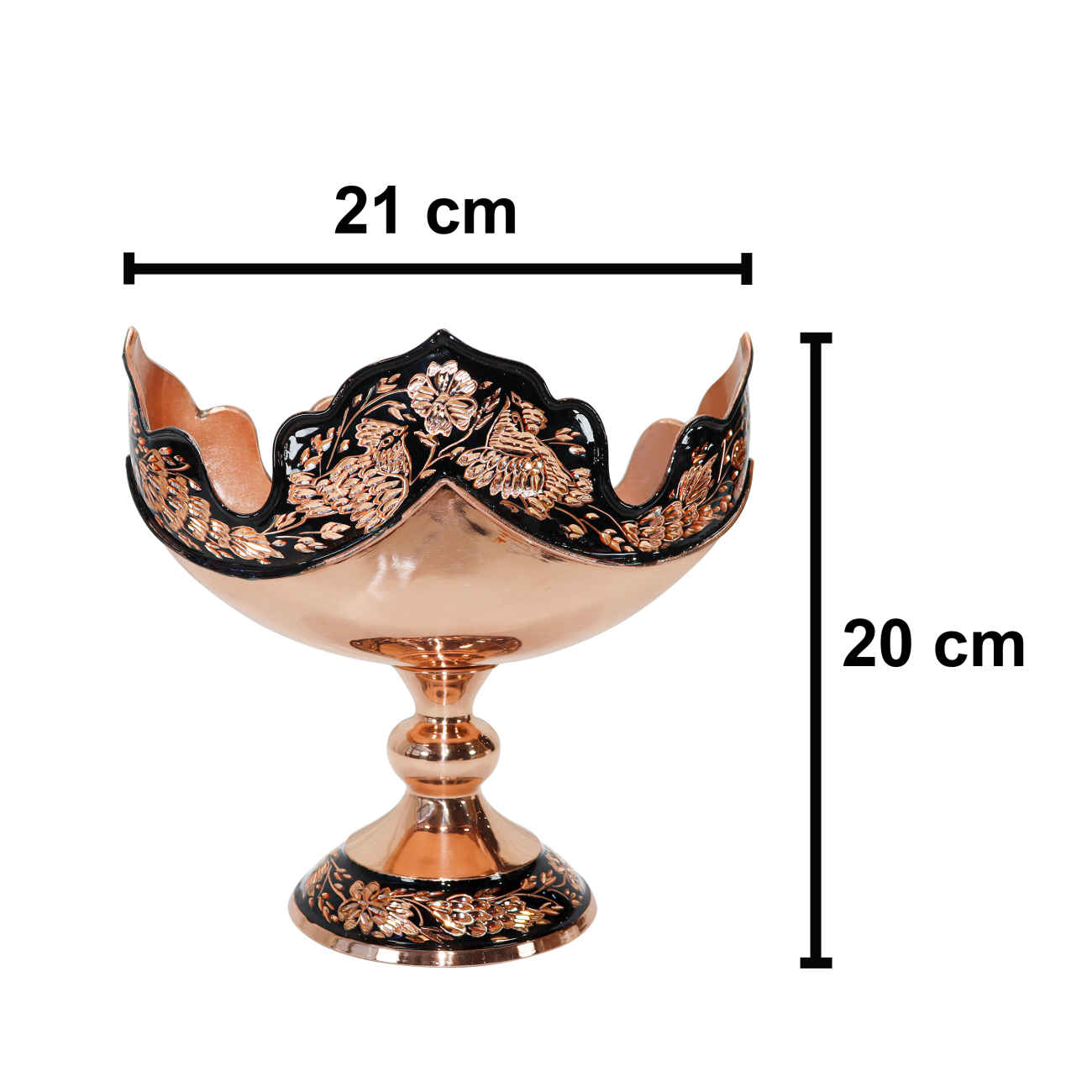 波斯铜装饰碗 – 优雅手工设计,桌面装饰