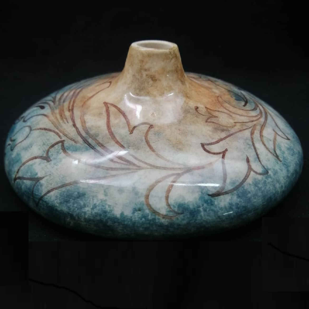 Main image of 装饰波斯陶瓷单枝花瓶 – 礼品或装饰理想选择，常春藤图案