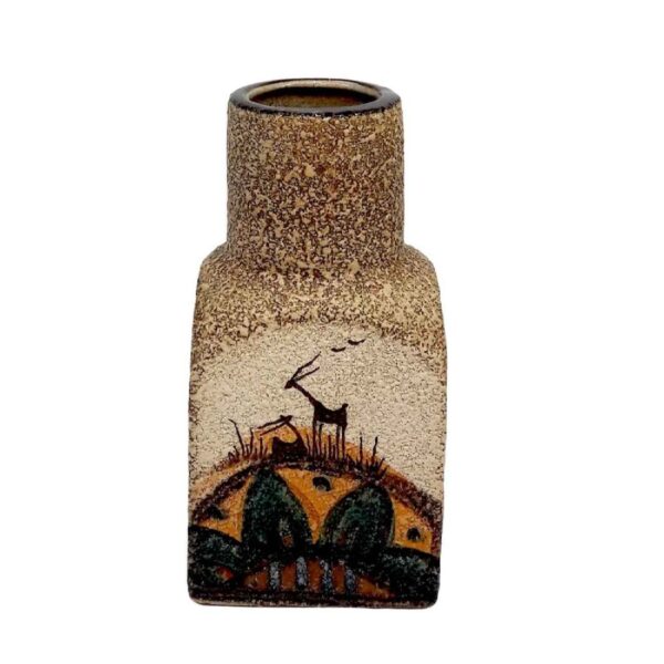 装饰波斯陶瓷小花瓶 – 极简与波西米亚家居，羚羊图案