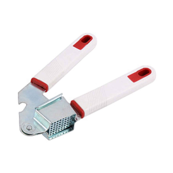 带舒适握把手动大蒜压榨器 – 不锈钢与塑料材质