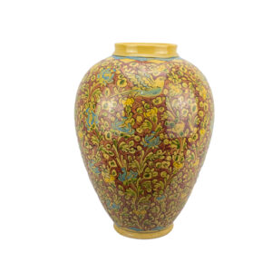 手工波斯陶瓷花瓶 – 花卉与鸟图案