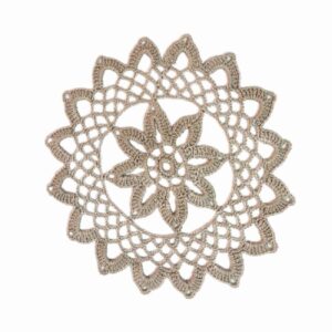 手工钩针桌布——米色花卉图案，雅致奢华