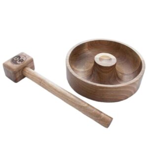 质朴木质坚果钳——天然锤碗套装，适合家用与厨房