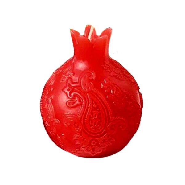 石榴蜡烛 – 佩斯利图案，优雅Yalda点缀