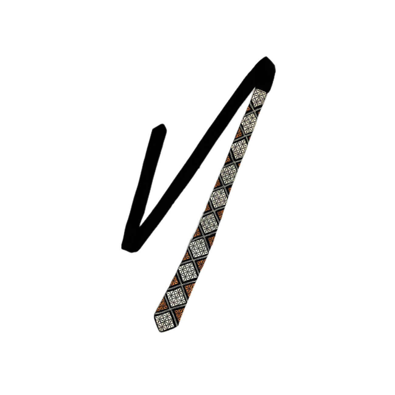 波斯刺绣男士领带 – 手工细节与几何设计