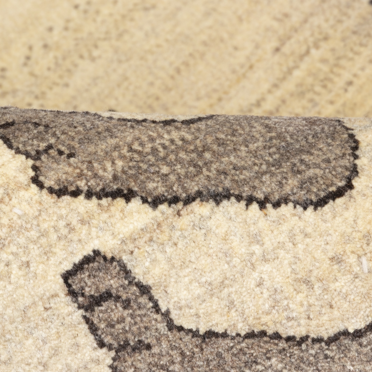 波斯加贝毯 羊毛地毯 正宗手工编织 狮子图案 奶油色