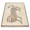 Thumbnail 5: 波斯加贝毯 羊毛地毯 正宗手工编织 狮子图案 奶油色