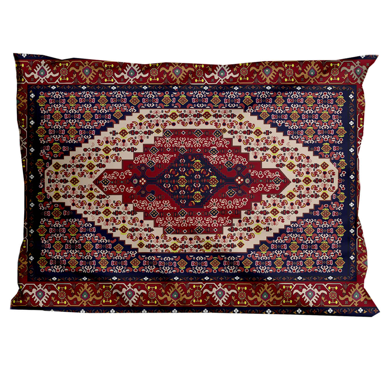 Main image of 波斯枕套 – 传统地毯设计，丝绒材质（2件装）