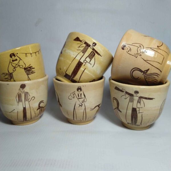 波斯陶瓷茶杯（6件套）– 民族风格设计，适合茶道