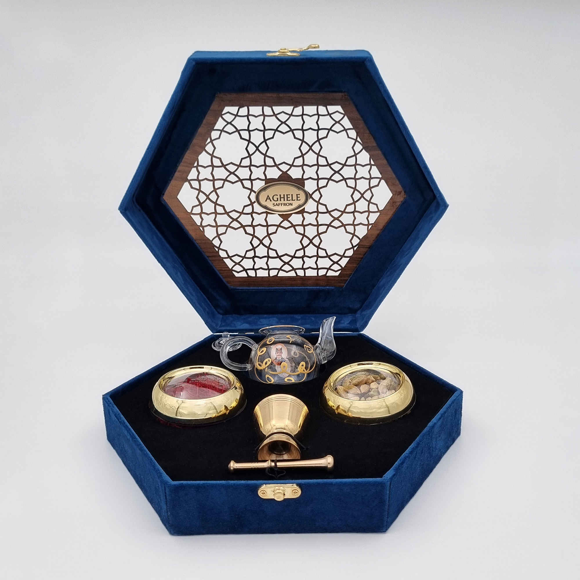 波斯藏红花礼盒 – 3克,配套小豆蔻、茶壶及研钵,适合各类场合