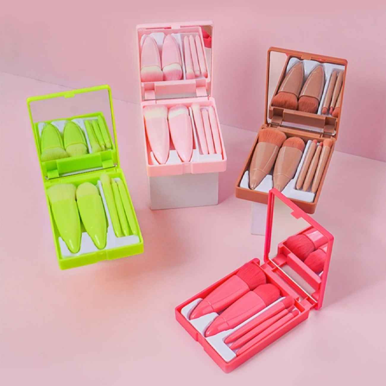 便携化妆刷套装带镜子 – 日常及旅行理想选择