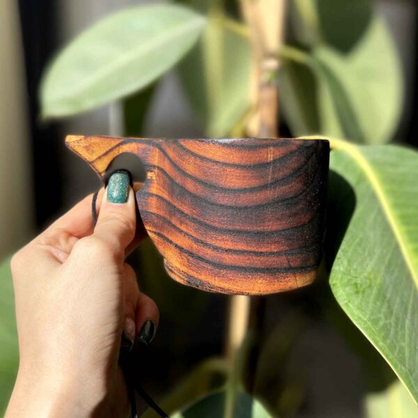 乡村风木杯 – 手工露营杯，冷热饮皆宜