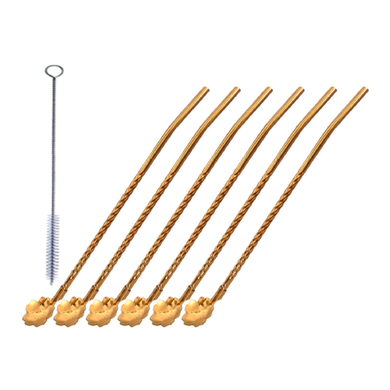 Main image of 钢制吧勺 – 花卉设计，适合调饮（6件装）