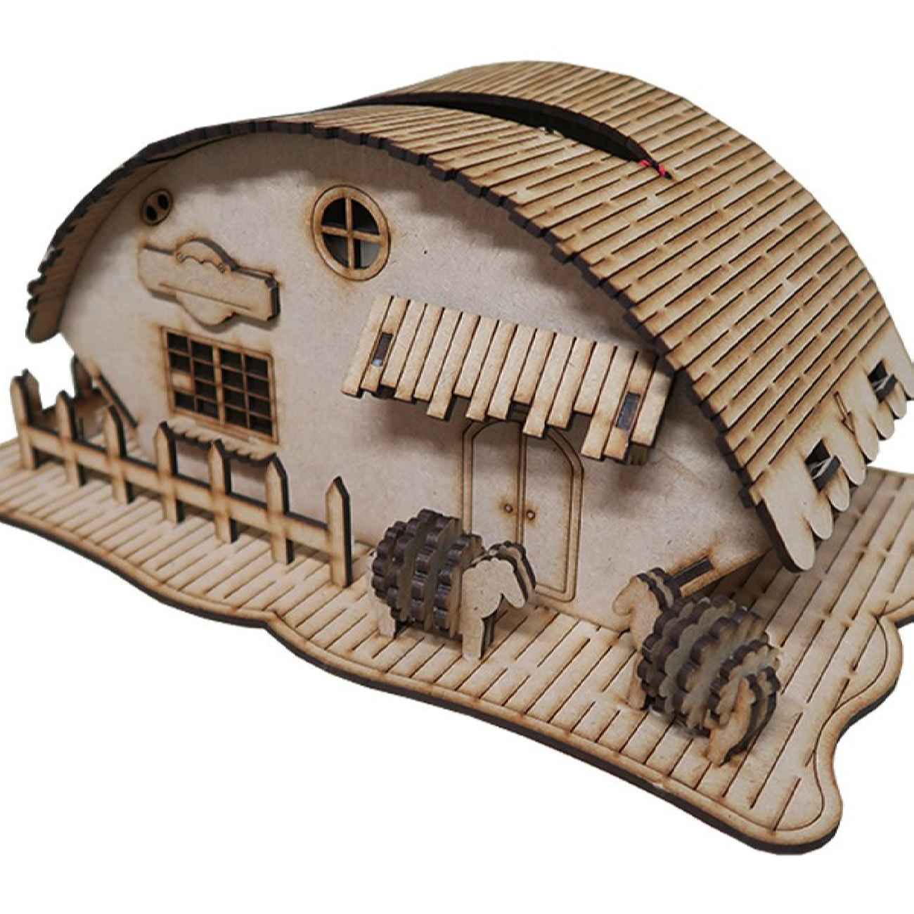 木质纸巾盒罩 – 小屋风格,优雅耐用配件