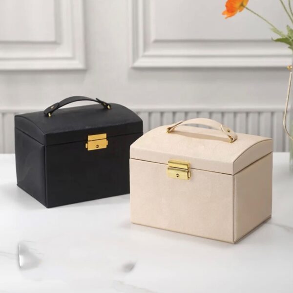 多层首饰盒 – 带锁与镜子，整齐收纳配饰