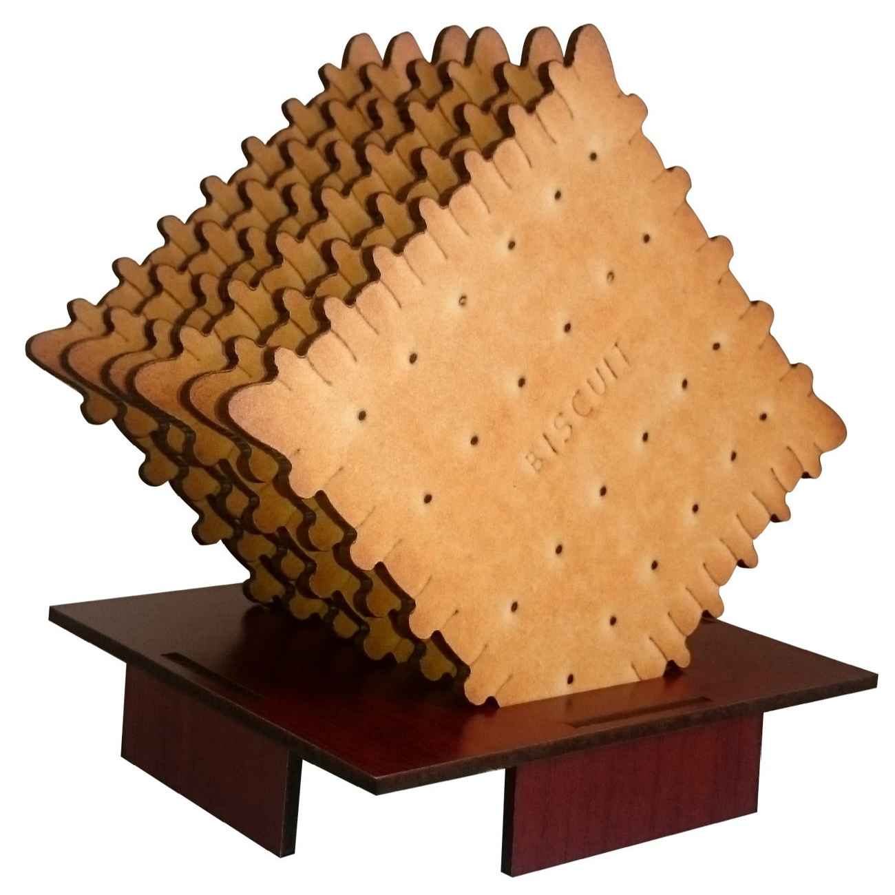 Main image of 饼干图案木质杯垫 – 饮品用 (6件装)